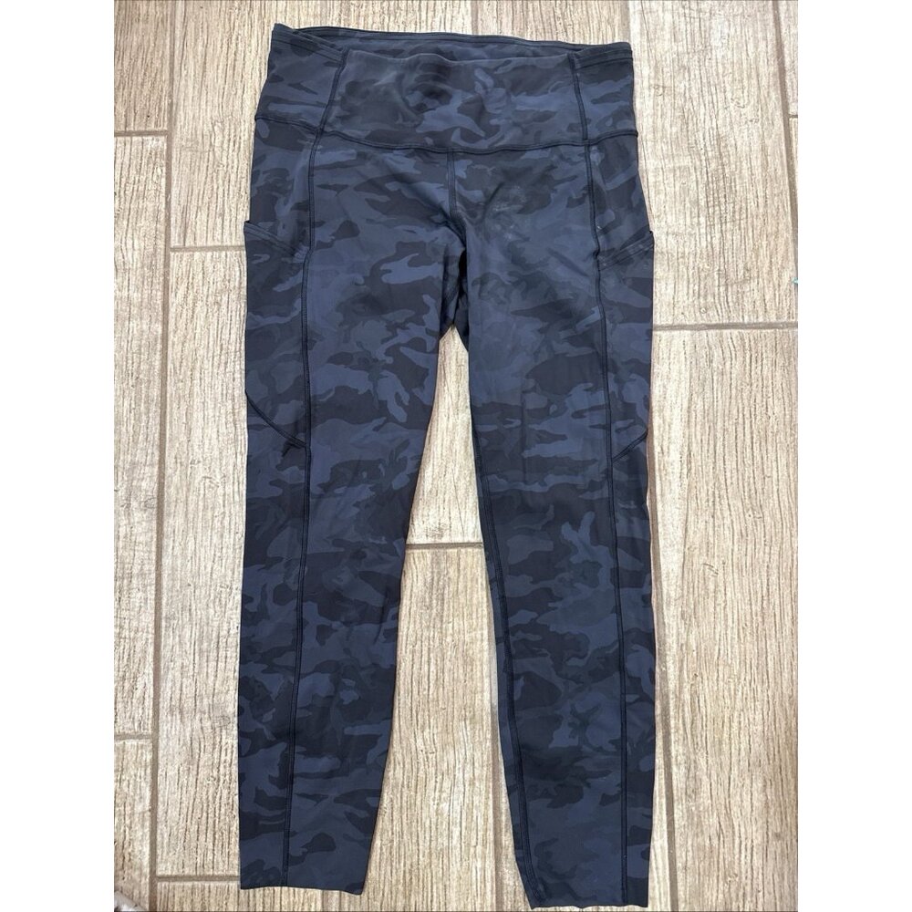Lululemon Fast HR Tight 19” NULUX Size 10 Heritage 365 Camo Coal Black